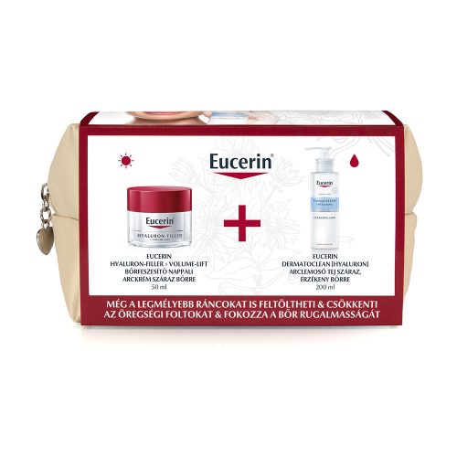 EUCERIN szett Hyaluron-Filler + Volume-Lift bőrfeszesítő arckrém száraz bőrre (50ml+200ml)